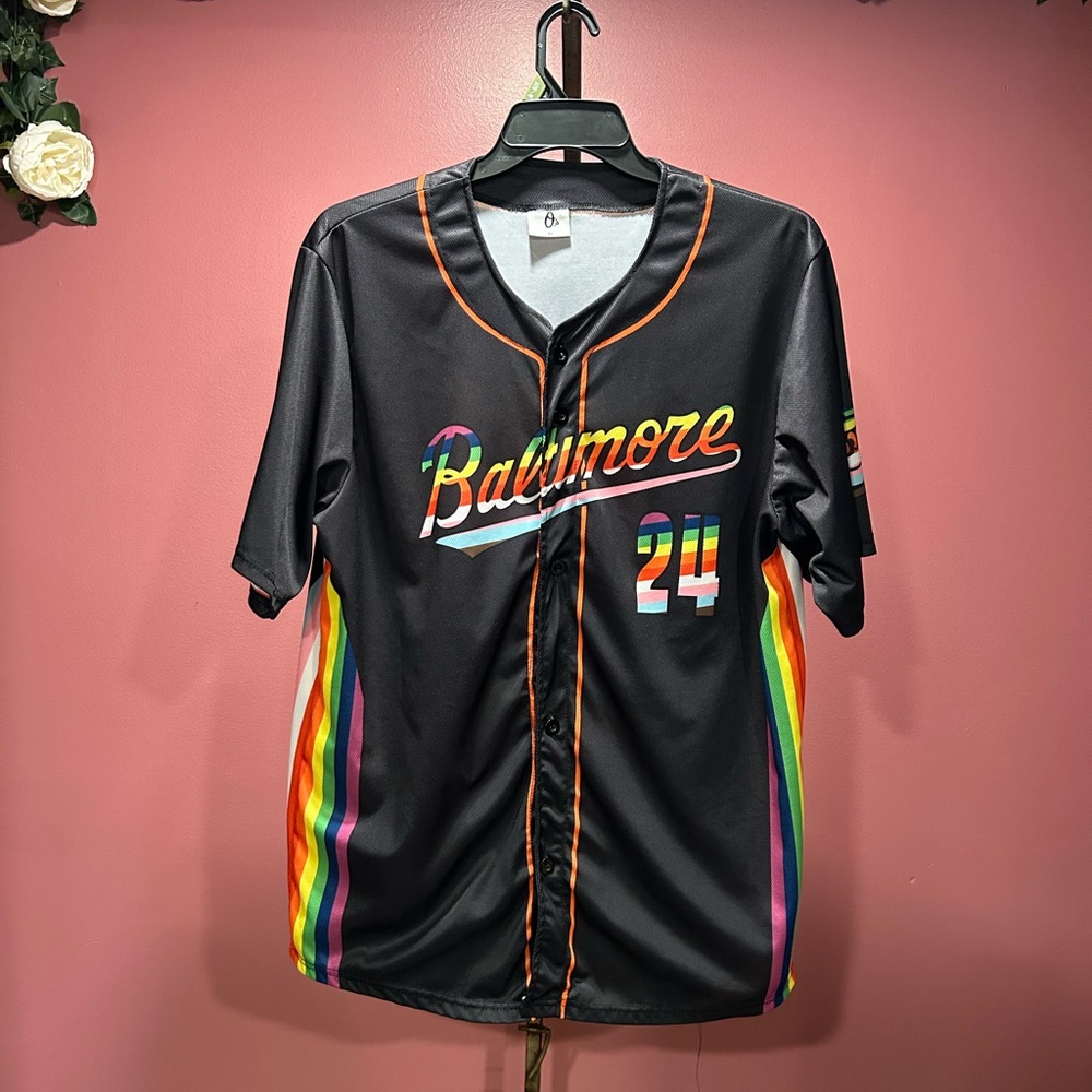 Black Baltimore Rainbow Baseball Jersey